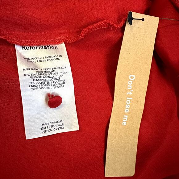 Reformation Elaina Satin Dress Lipstick - Picture 9 of 12